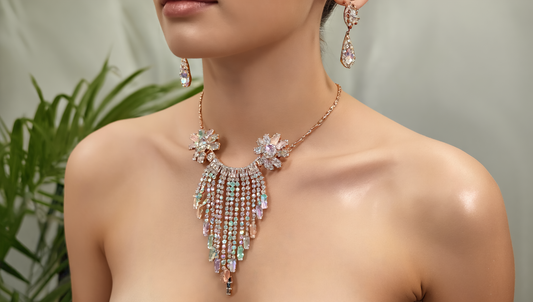 Latest Stylish Trendy Celebrity Inspired Designer Fancy Crystal Pendant Chain Necklace by glamour fashion