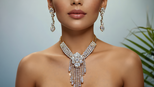Latest Stylish Trendy Celebrity Inspired Designer Fancy Crystal Pendant Chain Necklace by glamour fashion