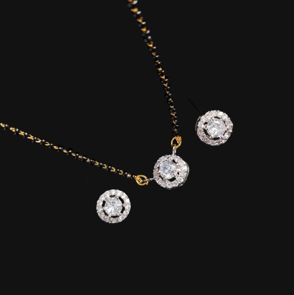 American diamond short mangalsutra