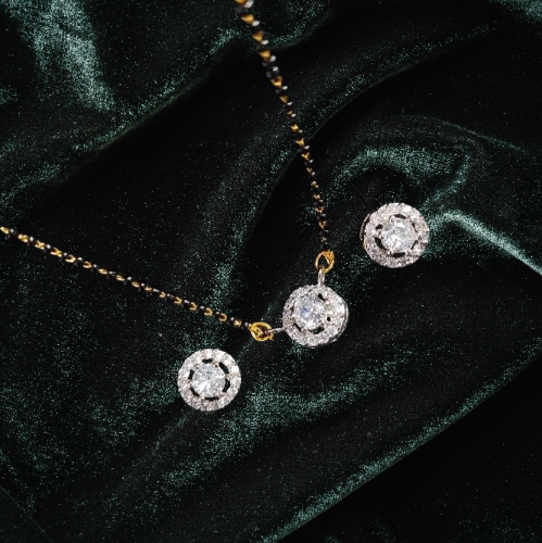 American diamond short mangalsutra