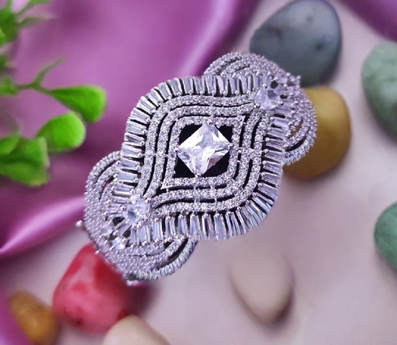 GLAMOUR BEST RODHIUM PLATED AMERICAN DIAMOND BRACELET BEST GIFT FOR WOMEN HALLMARK CERTIFIED